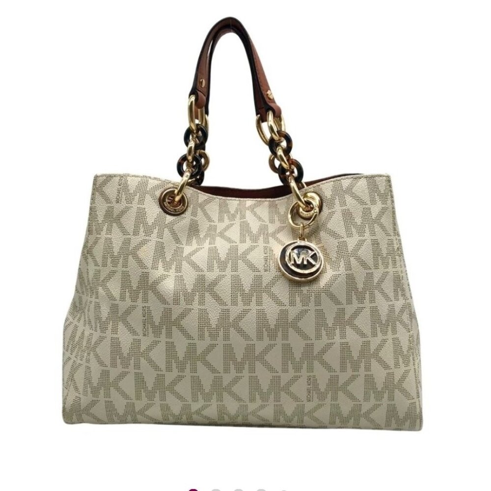 Michael Kors Cynthia Medium Satchel – White / Vanilla